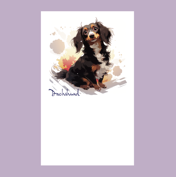 A4テンプレート // カード  card // dogドッグ犬 // ダックスフンド・ブラックタン