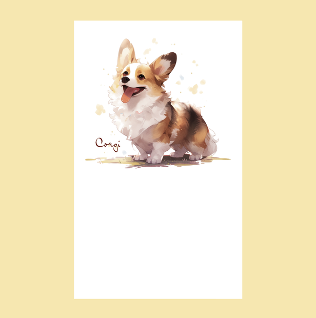 A4テンプレート // カード  card // dogドッグ犬 // コーギー