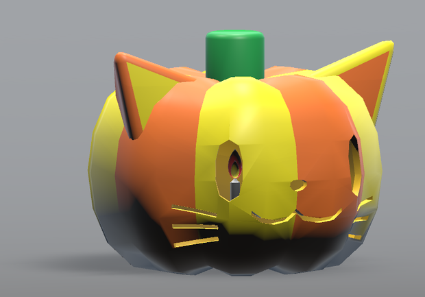 猫型ジャックオランタン（VRChat想定）