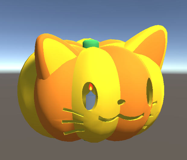 猫型ジャックオランタン（ハイポリ版）