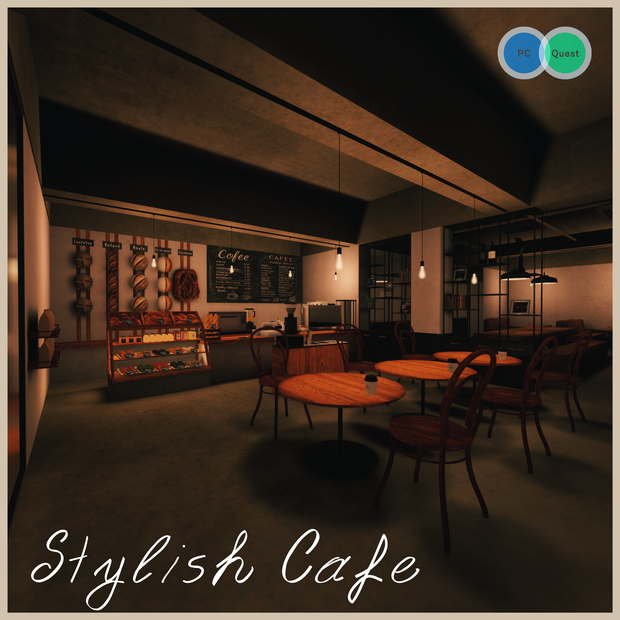 【VRCワールド】Stylish Cafe -ギミック付き-
