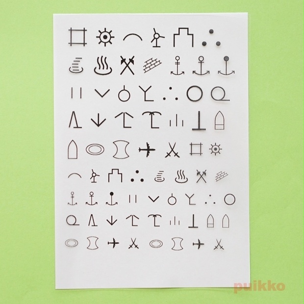 地図記号2 レジン封入用フィルム Puikko Booth