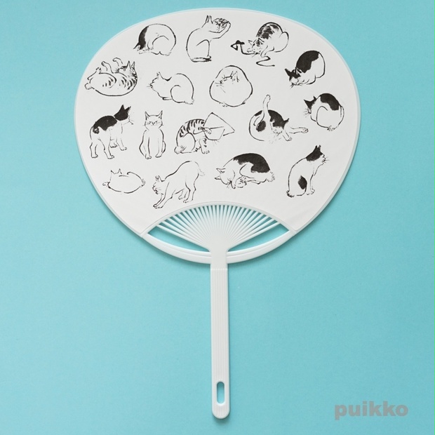 うちわ 歌川広重 「浮世画譜」猫 - puikko - BOOTH