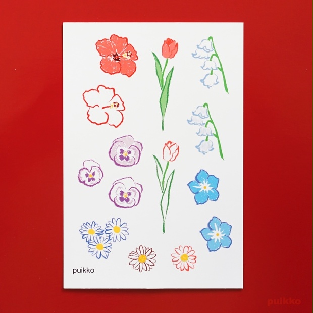 クレヨン画 お花の絵