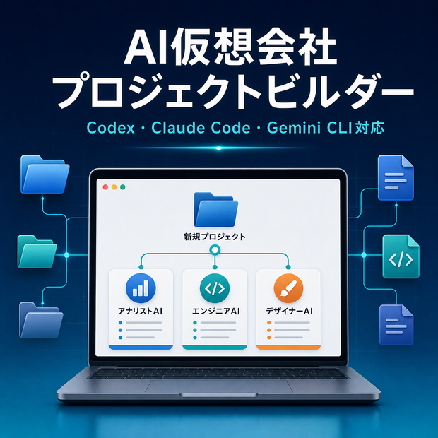 AI仮想会社プロジェクトビルダー｜Codex・Claude Code用プロジェクトを自動生成