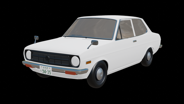【3D素材】日産サニー b110　2ドアセダン　blender file