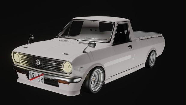 【3D素材】日産 サニートラック ミラバンパーカスタム仕様 blender file - 昭和車物語 - BOOTH