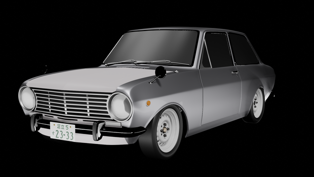 【3D素材】日産 サニーb10　2ドアセダン　blender file