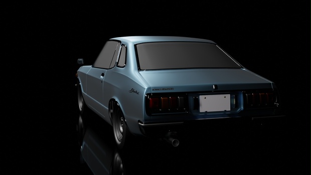 【3D素材】日産 ブルーバードRG810 2ドアセダン DATSUN 810 blender file - 昭和車物語 - BOOTH