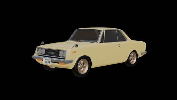 【3D素材】トヨタ　コロナ　HT RT50 3代目 blender4.0 file