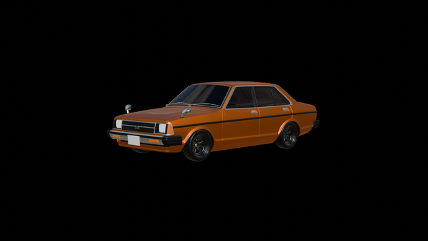 【3D素材】日産 サニーb310　4ドアセダン　後期　blender file