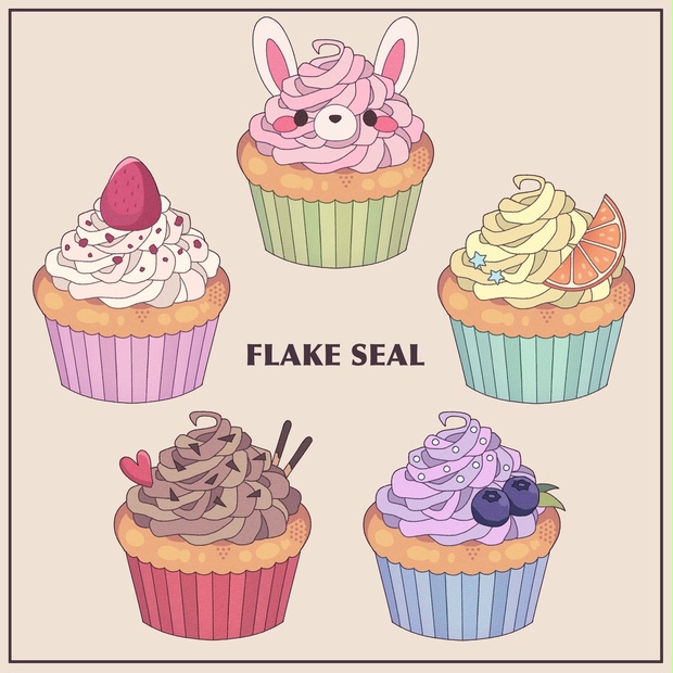 ☆パフェアイス/カップケーキ/海外製フレークシール☆ パフェアイス/カップケーキ/海外製フレークシール