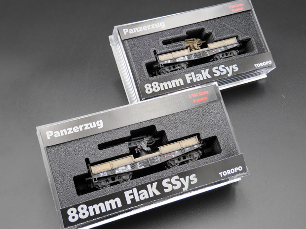 1/144　ドイツ軍 鉄道搭載型対空砲　88mm Flak 37 SSys　Ｎゲージ 走行可(非自走)