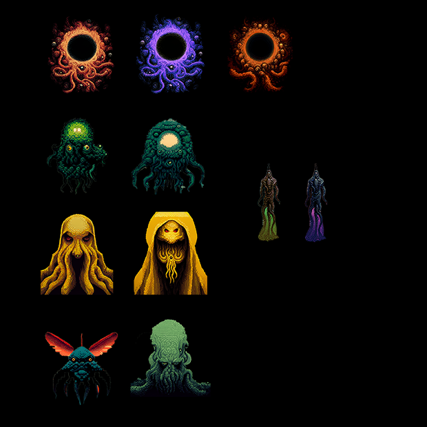 【透過素材】8bitゲーム風神話生物 / 装飾素材 / CoC