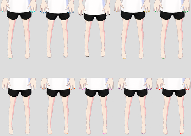 FREE VRoid solid nails (10 colors)