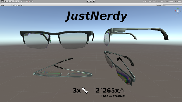 JustNerdy!　実際の仮想レンズを備えた退屈なメガネ