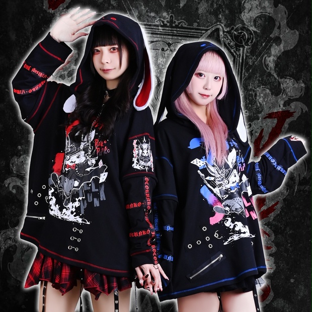 希少 MADGIRL madpunks ウサ耳パーカー ゴシック パンク 原宿 希少 MADGIRL madpunks ウサ耳パーカー ゴシック パンク 原宿
