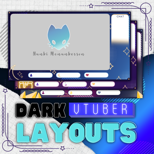 【配信素材】 FREE Dark Vtuber Assets ~ Night, Gems & Witch [Nunki Shop]