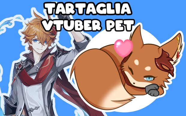 VTUBER PET TARTAGALIA | Childe | Genshin Impact | Kitsune Form | Twitch streaming | Youtube | Stream Assets