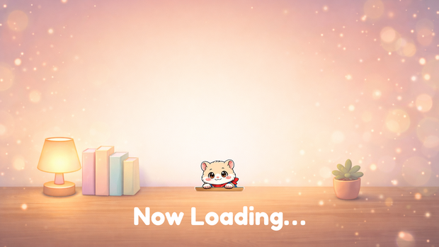 ゆるハムスター配信待機画面（Now Loading）【配信素材 / VTuber / OBS】