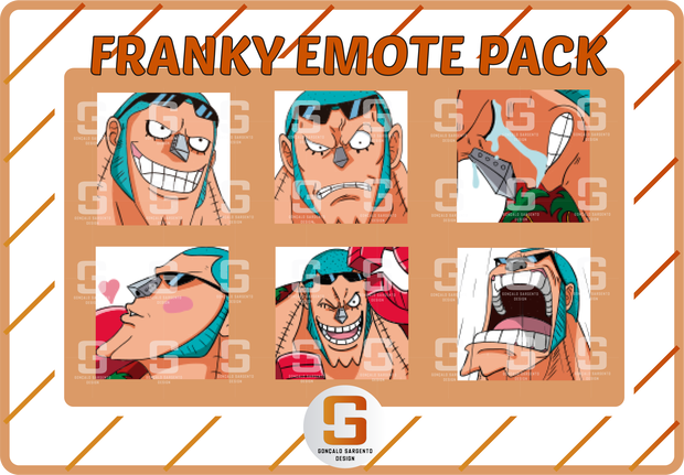 6 Franky One Piece Emotes Pack
