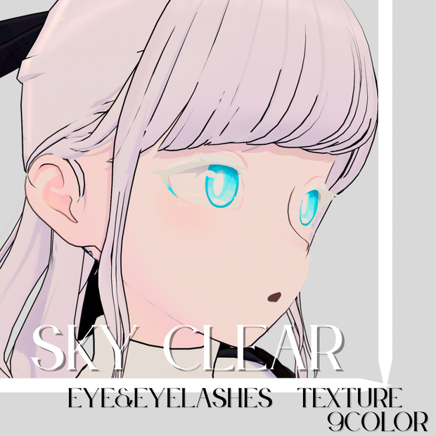 Sky clear eye& eyelashes texture