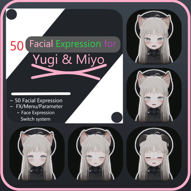 「ユギ」「ミヨ」[Yugi & Miyo] 50フェイスエモートパッケージ [50 Face Emote Package]