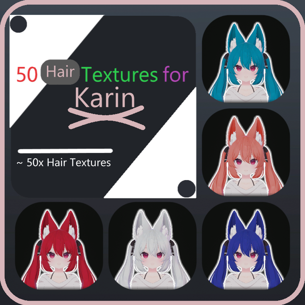 『カリン』-Karin- 50ヘアテクスチャパッケージ [50 Hair-Textures Package]