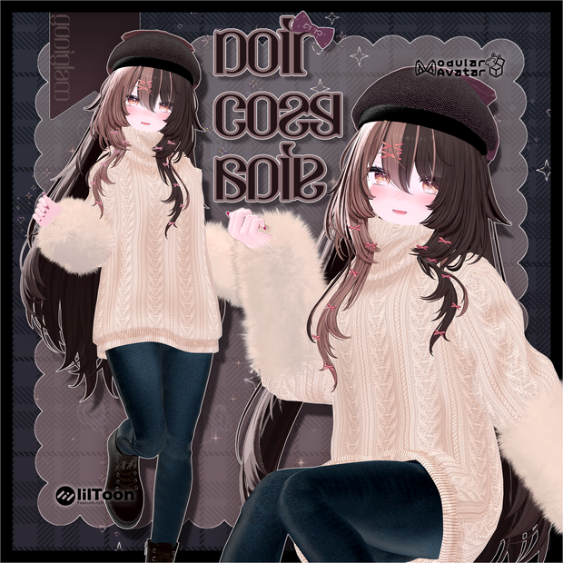 【MA対応】Noir Cozy Knit【VRChat向け衣装モデル】【15アバター対応】