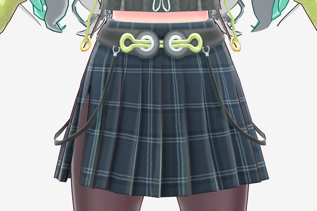 Strapped-Belted Skirt 【Bottom Accessory 3D VRoid Model】