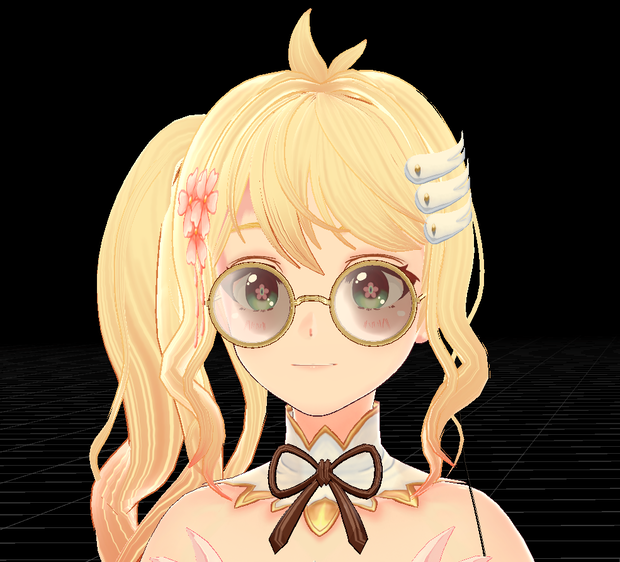 Rounded Eye Glass with Rim light effect 3D asset [for VRoid, VRChat, & 3D models]
