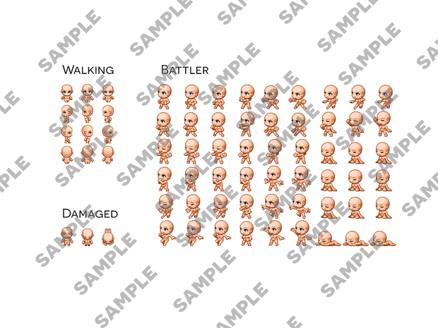 RPG Maker MZ - Nude Female Body Sprites