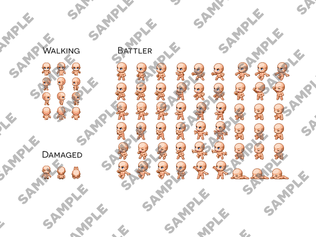 RPG Maker MZ - Nude Male Body Sprites