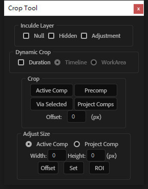 【After Effects スクリプト】Crop Tool