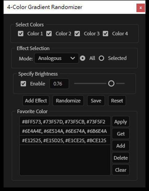【After Effects スクリプト】 4-Color Gradient Randomizer