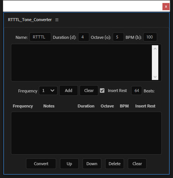 【After Effects スクリプト】 RTTTL Tone Converter