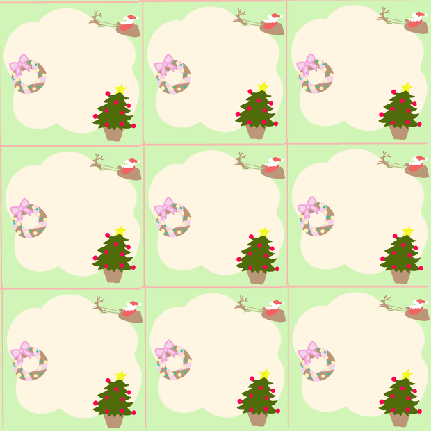 クリスマス　メッセージカードデジタルペーパー