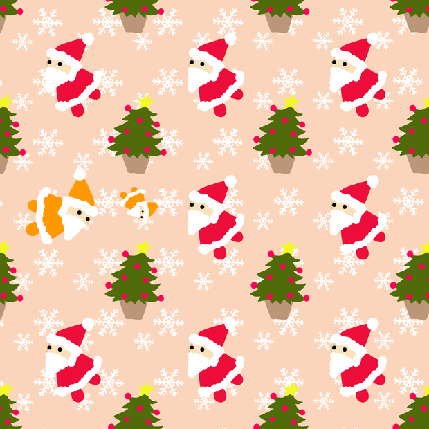 クリスマス　サンタの散歩　デジタルペーパー