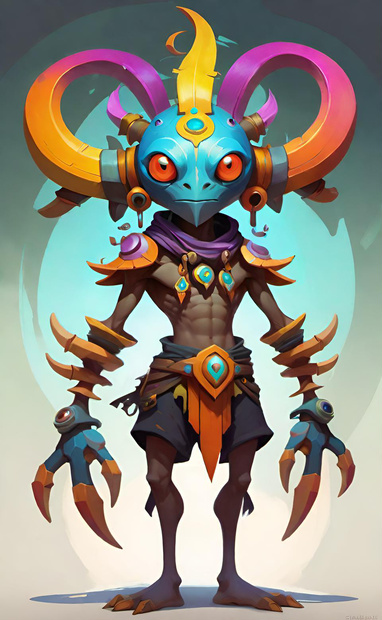 Vibrant Alien Warrior