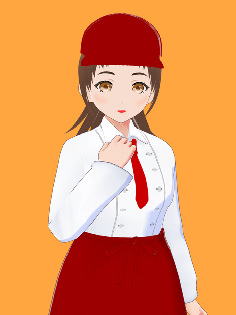 【無料】パティシエ【オリジナル3Dモデル（VRM・MMD）+VRoid Studio用衣装テクスチャファイル付】