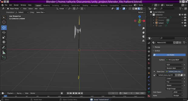 ハルバード【Blender用モデリングデータ】
