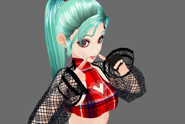 Tartan plaid 2 piece dress red VROID
