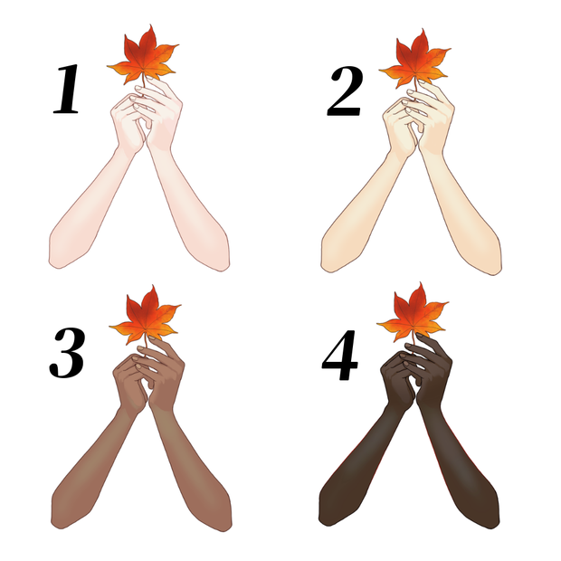 紅葉を持つ手