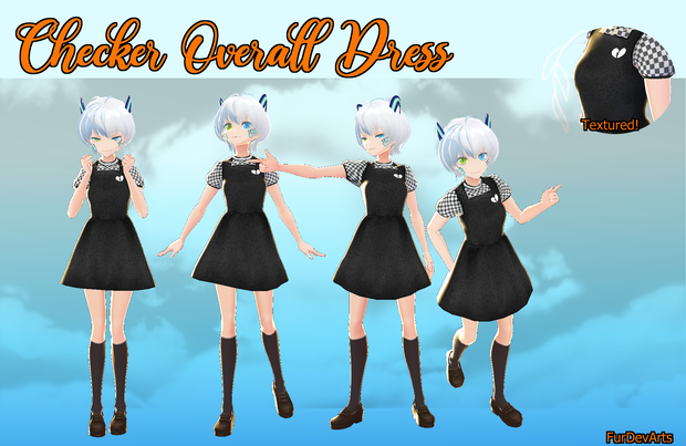 Checkered Overall Dress! VROID//EGIRL/ALTERNATIVE  - BETA VROID