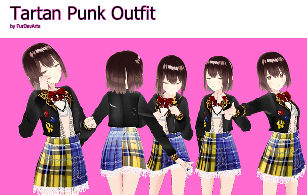 VROID: Tartan Punk Outfit - BETA VROID