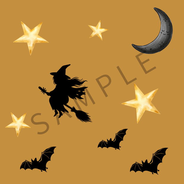 【デジタル素材】ハロウィンHalloweenを彩るペーパー1種2色（3600×3600px）
