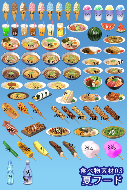 食べ物素材03　夏フード