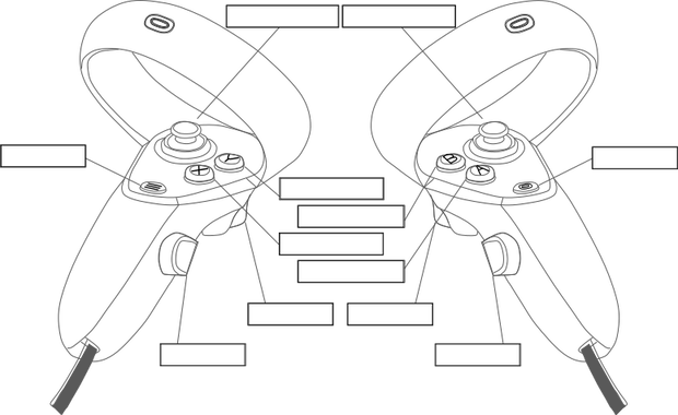 MetaQuestコントローラーの操作説明図