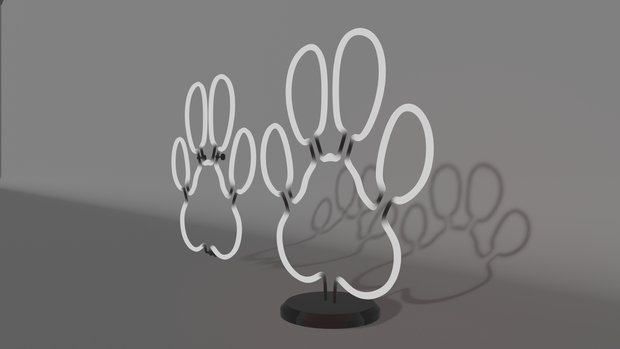 Neon light paw