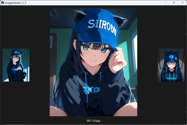 左右にサムネイルがある 画像ビューア ImageViewer_2_3
